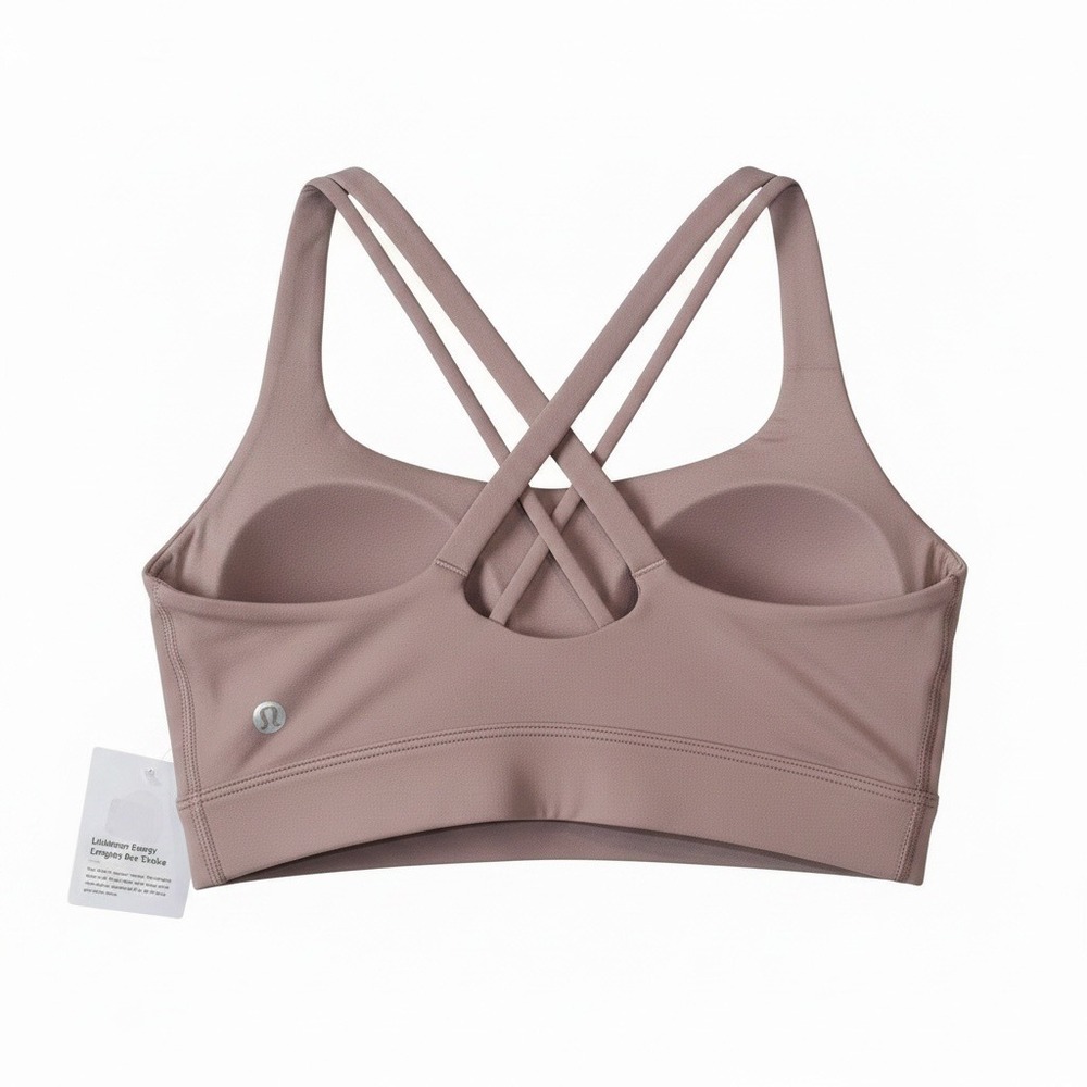 Lululemon Energy Longline Bra Evolve Mauve Purple Strappy Back Medium Support M - Picture 3 of 6